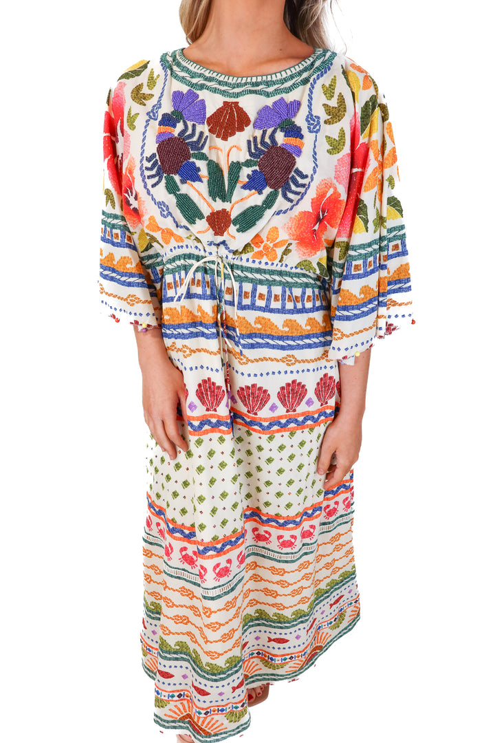 farm rio colorful beaded maxi dress (xs)