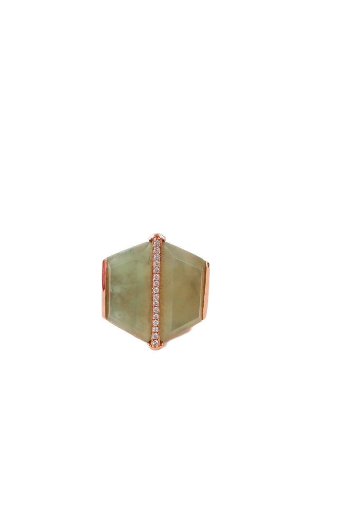 large green/crystal statement ring