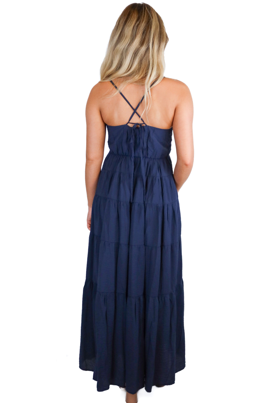 Abercrombie & Fitch Navy ruffled midi dress NWT (XS; $120)