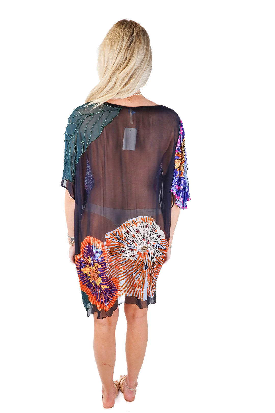 free people sequin/beaded caftan dress (s)