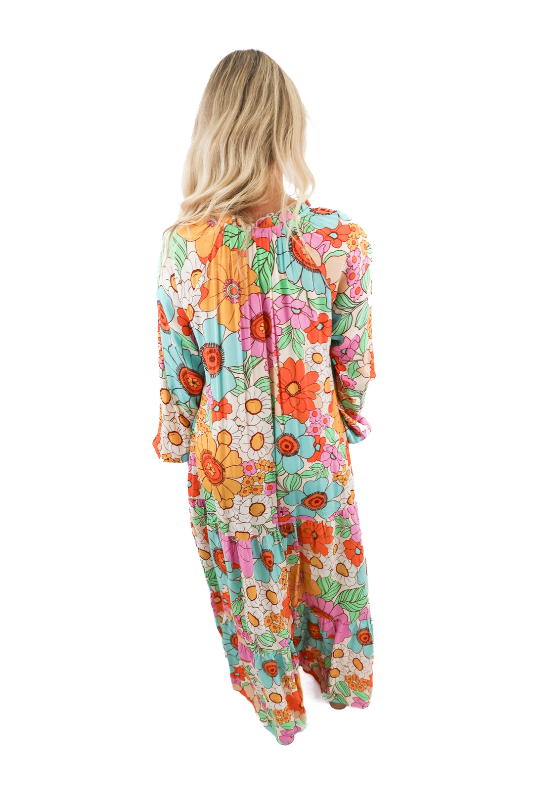 show me your mumu multi floral maxi dress (S)