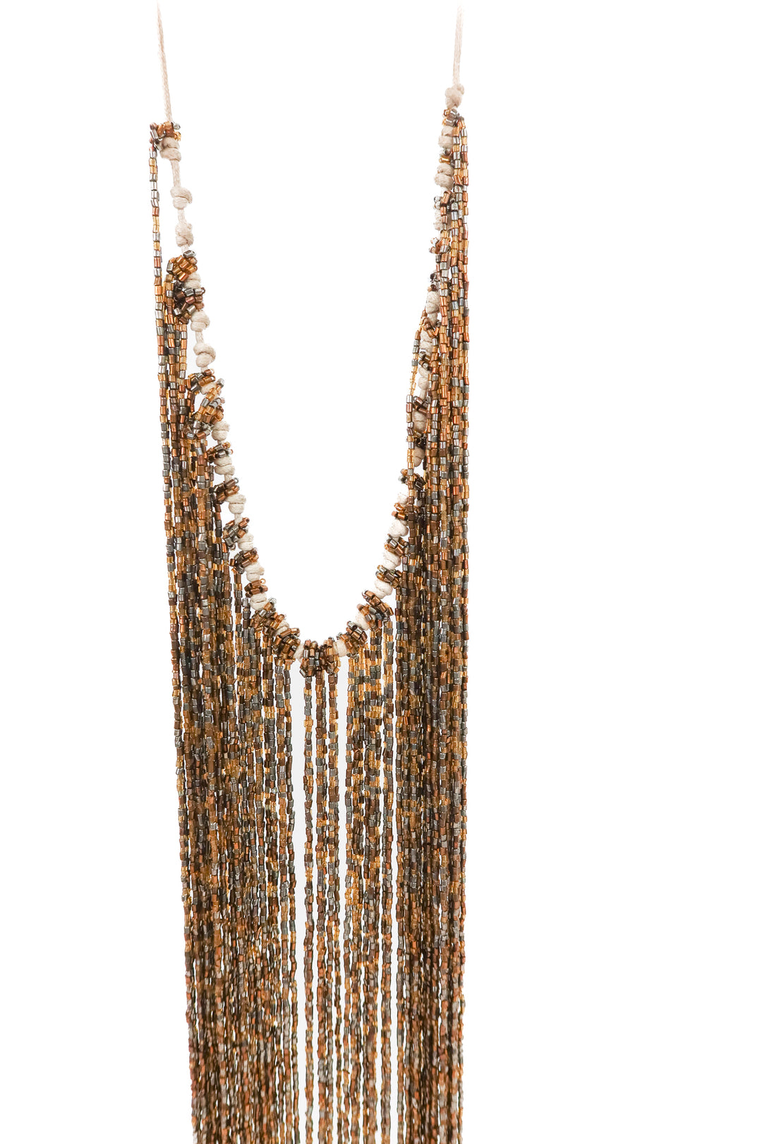 brown long beaded necklace