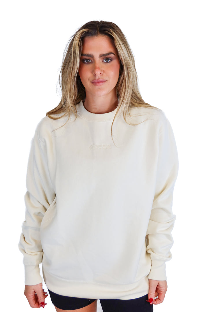 Cream "Olive Ave" sweatshirt (M)