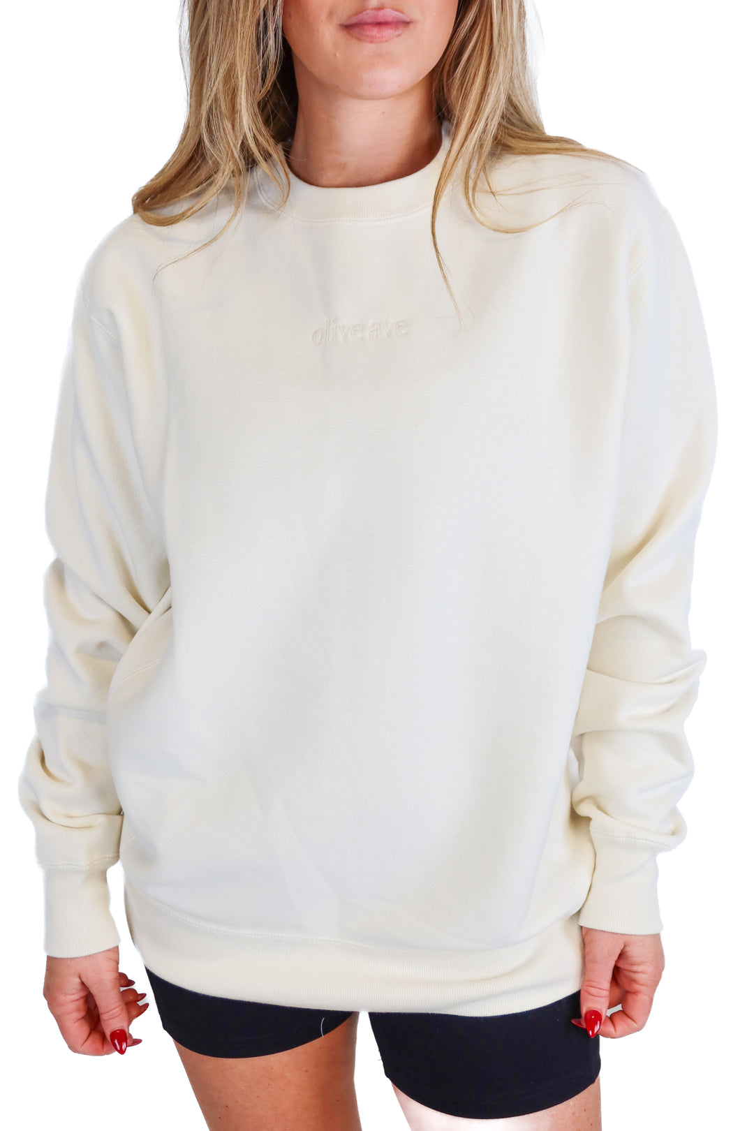 Cream "Olive Ave" sweatshirt (M)
