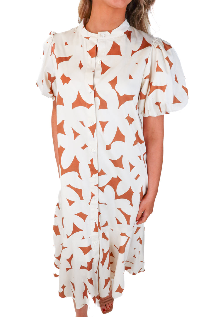 tuckernuck white/brown maxi dress (xs)