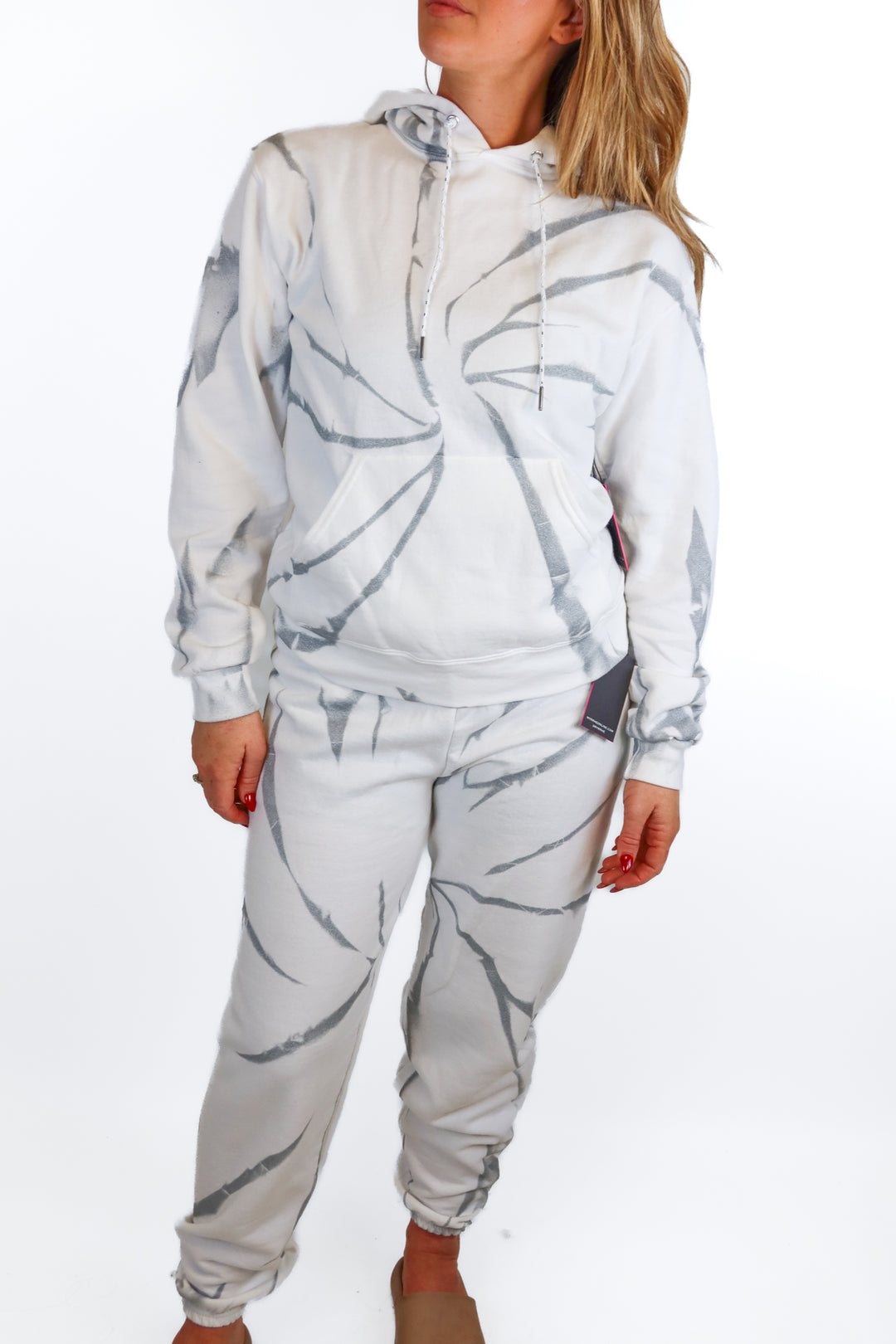 Myrrhe gray/white tie dye sweat set NWT (S; sweatshirt retail $195, sweatpants retail $175)