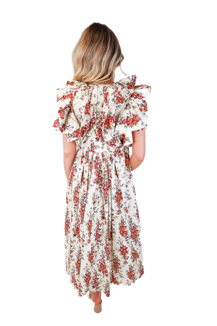 tuckernuck dark floral maxi dress (xs)