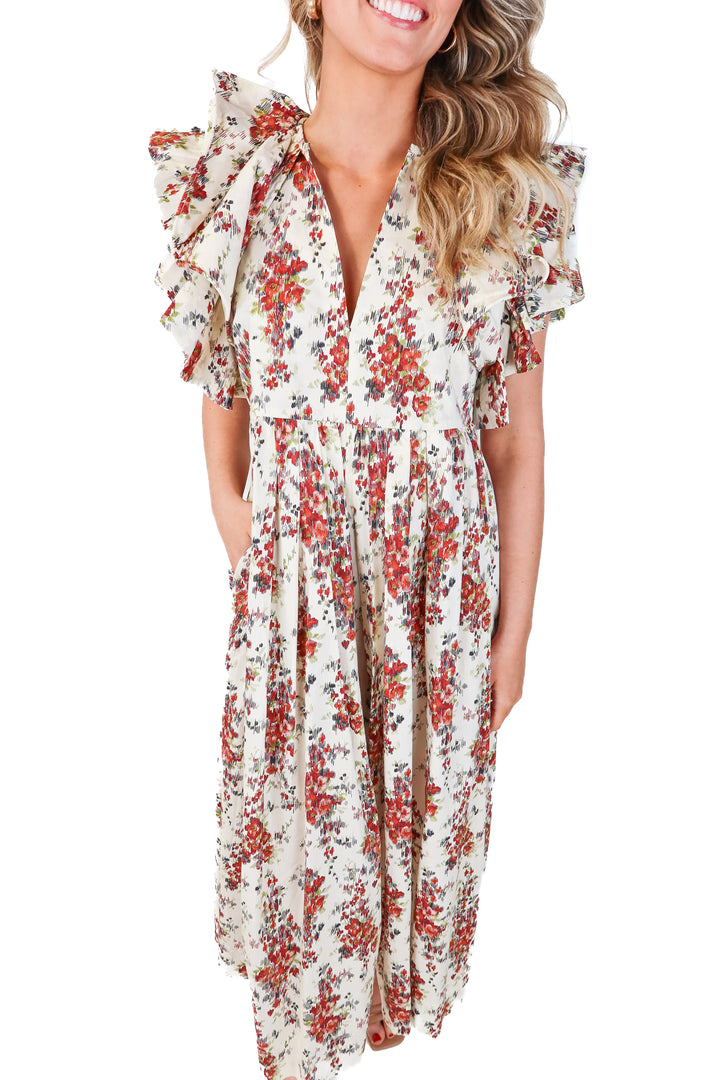 tuckernuck dark floral maxi dress (xs)
