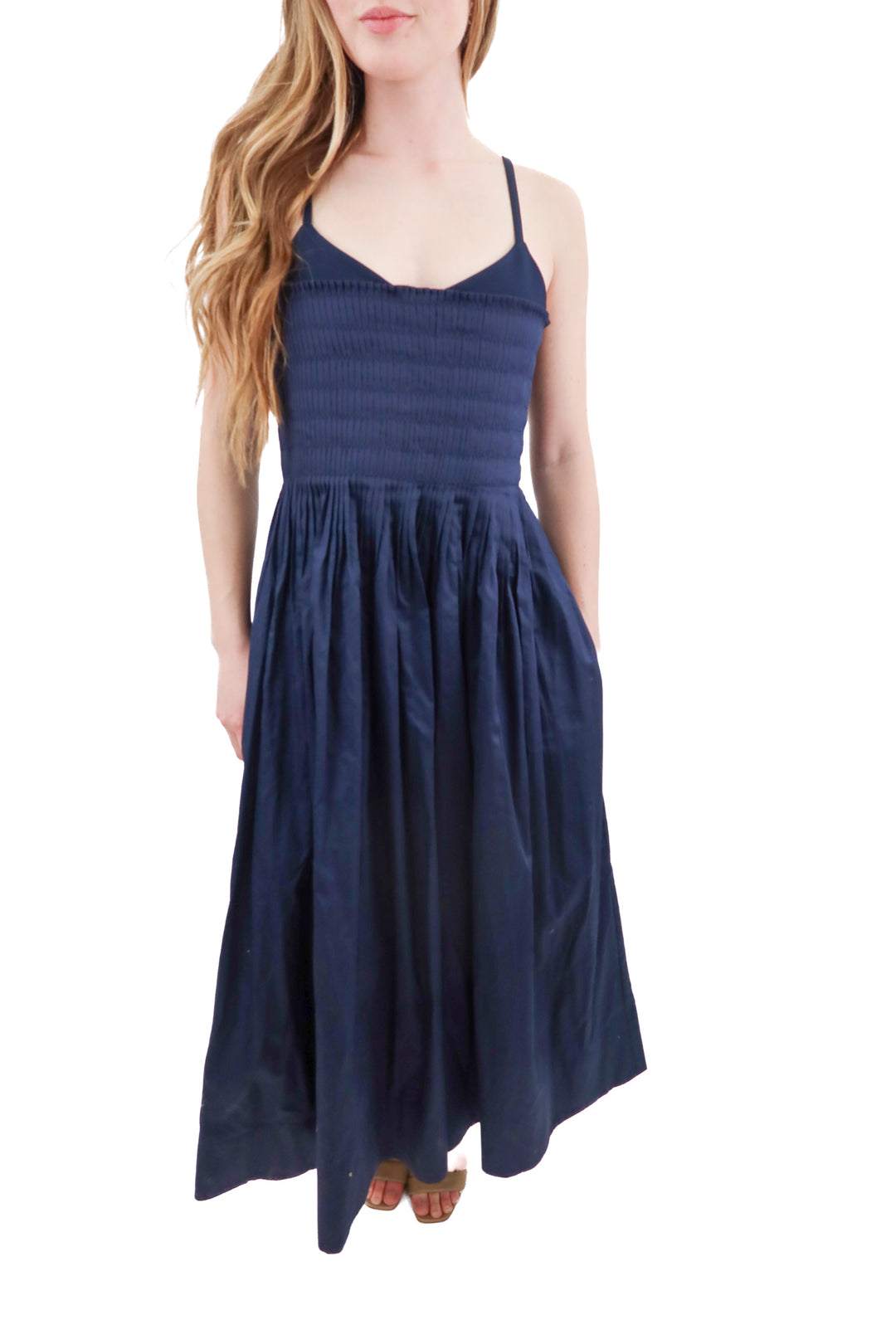 la ligne navy maxi dress NWT (s; retail $495)