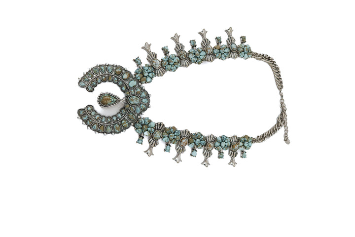 zara light turquoise western statement necklace