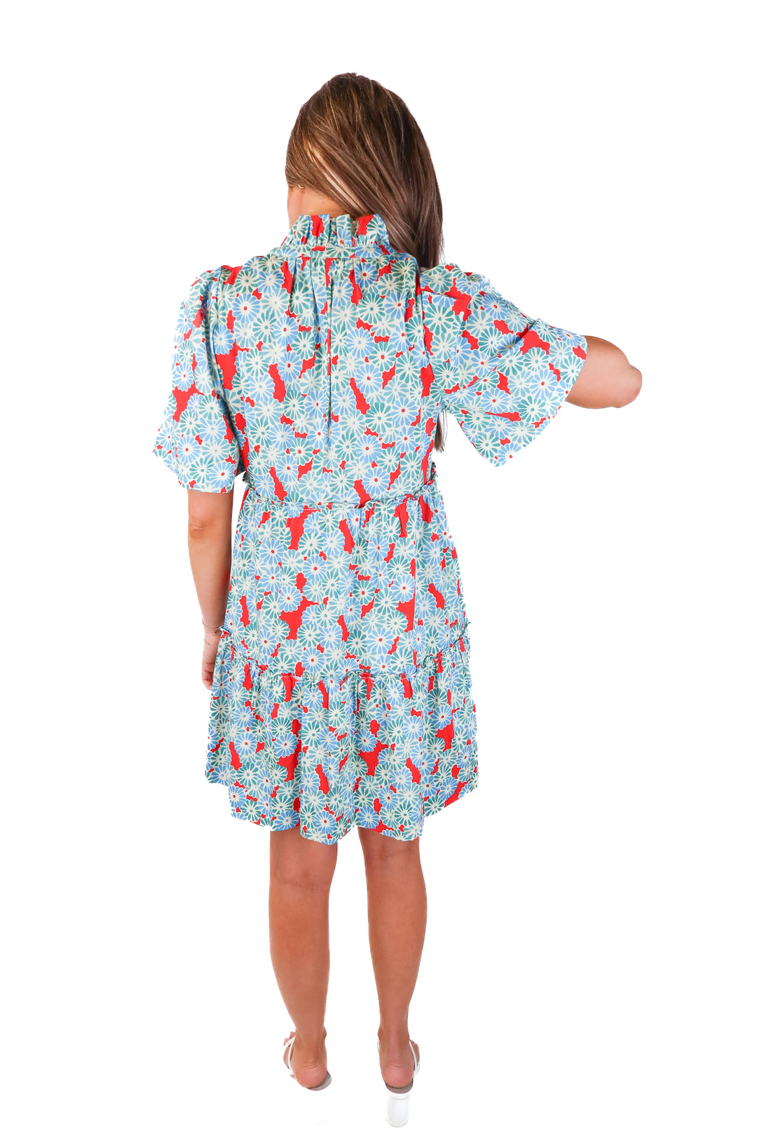 tuckernuck blue/red floral dress (s)