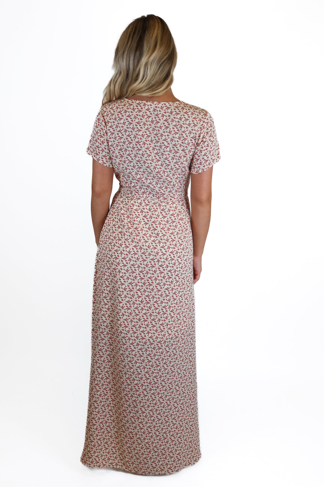 pink lily white with red floral dress (s)