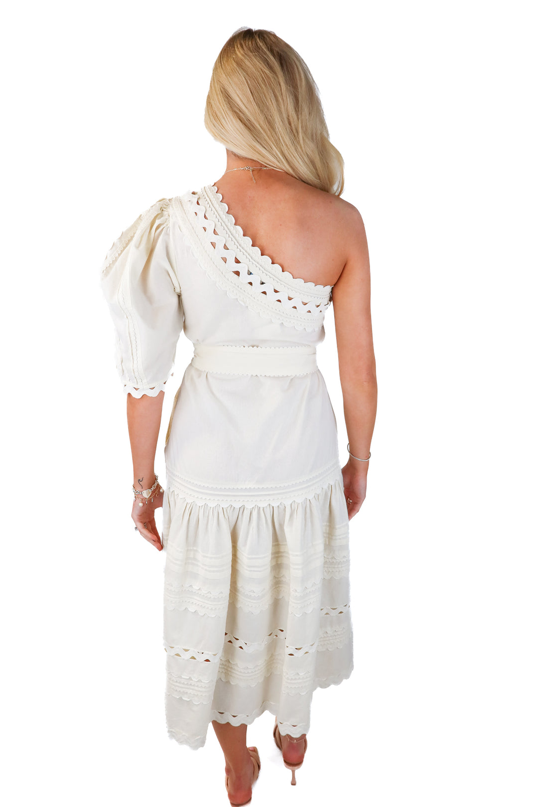 SEA neutral one shoulder dress (xs; retail $400)