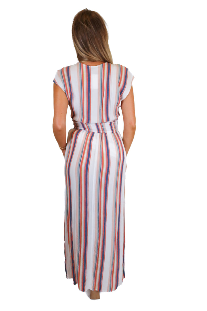 staccato striped maxi dress (s)