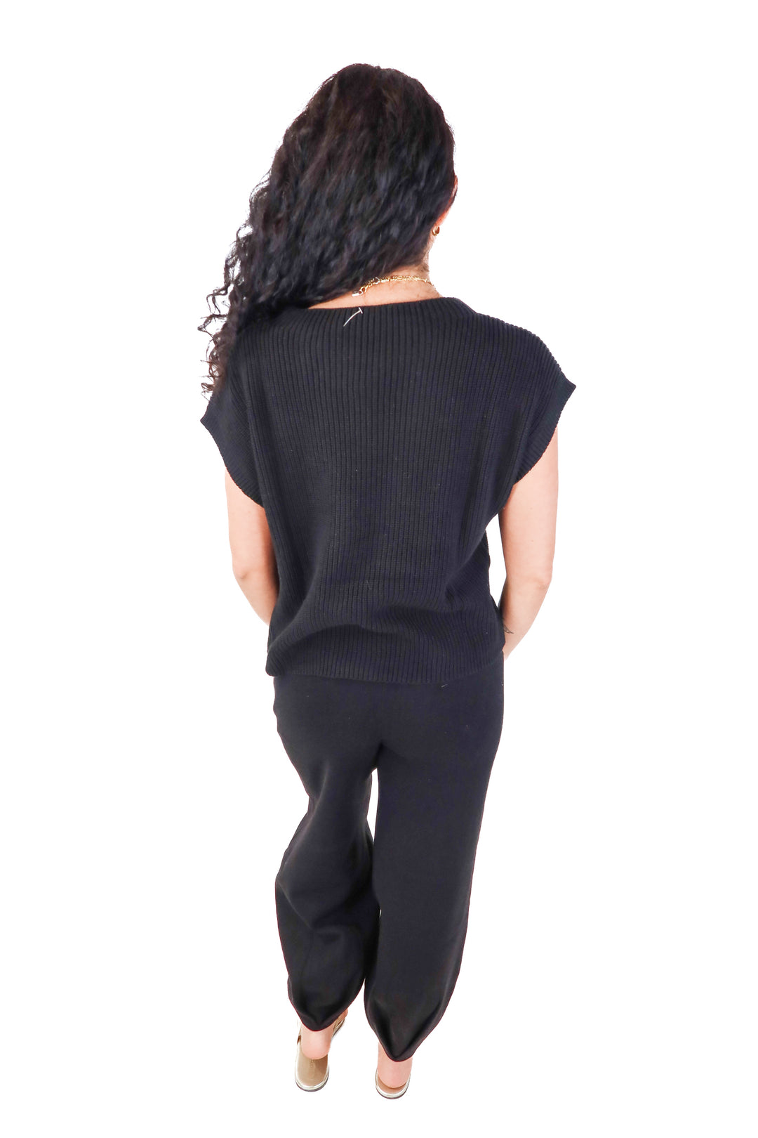 uberlov black knit lounge set (s; retail $52)