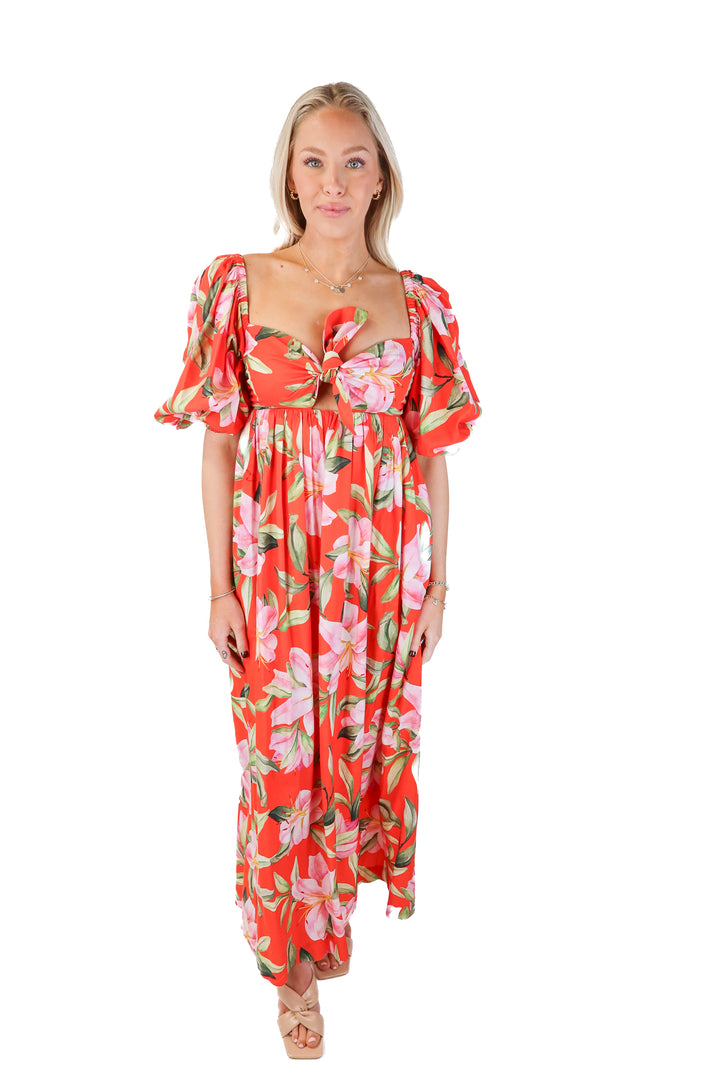 mara hoffman swim orange floral dress (xs; retail $325)
