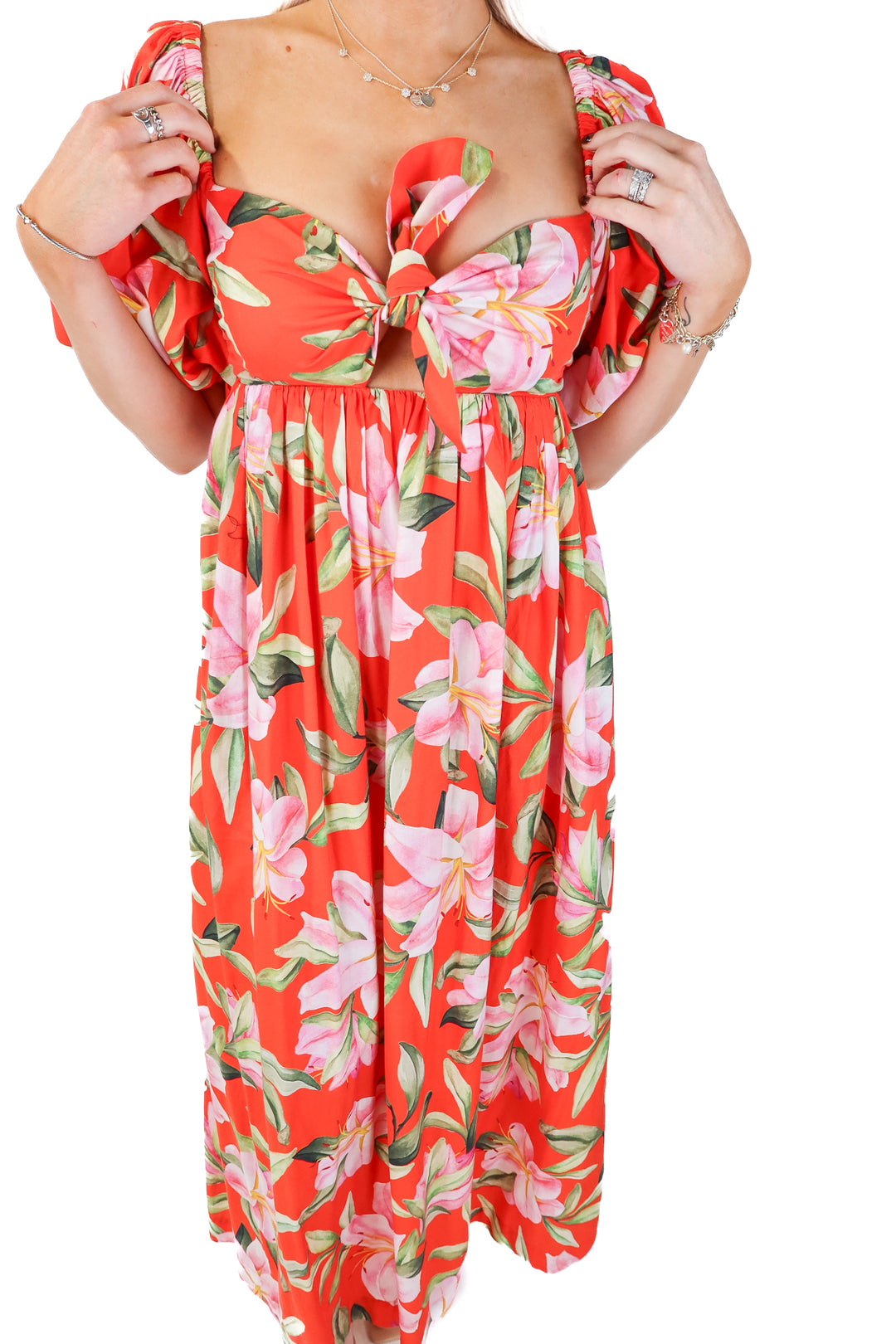 mara hoffman swim orange floral dress (xs; retail $325)