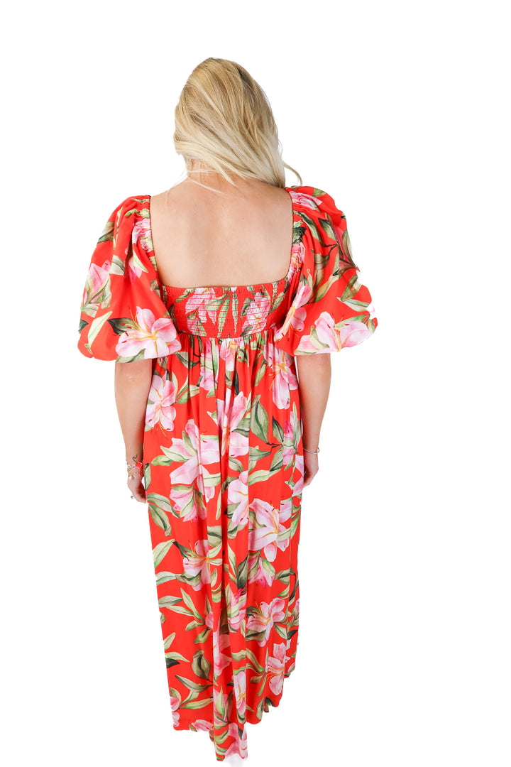 mara hoffman swim orange floral dress (xs; retail $325)