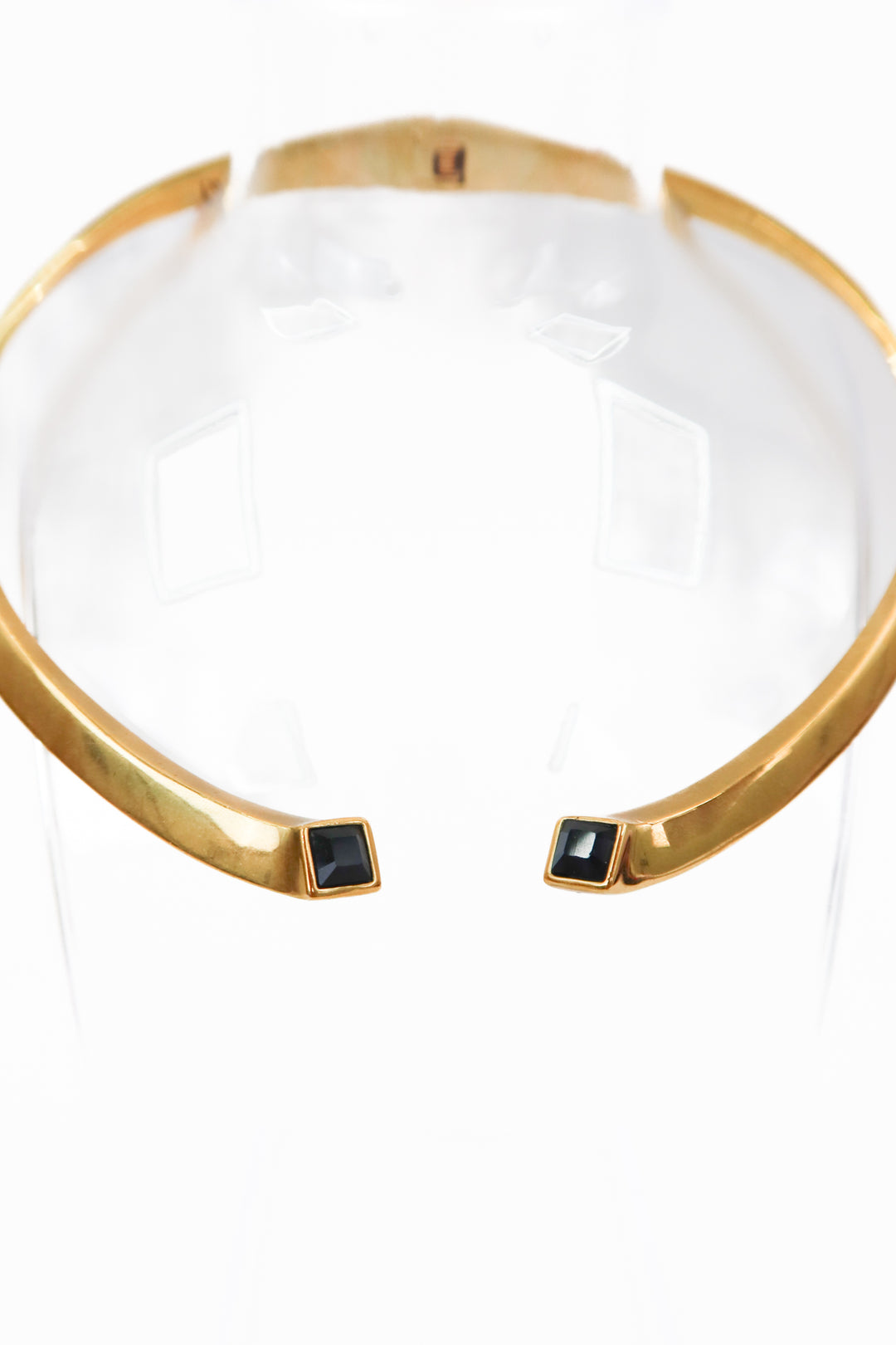 diane von furstenburg gold/black rhinestone necklace