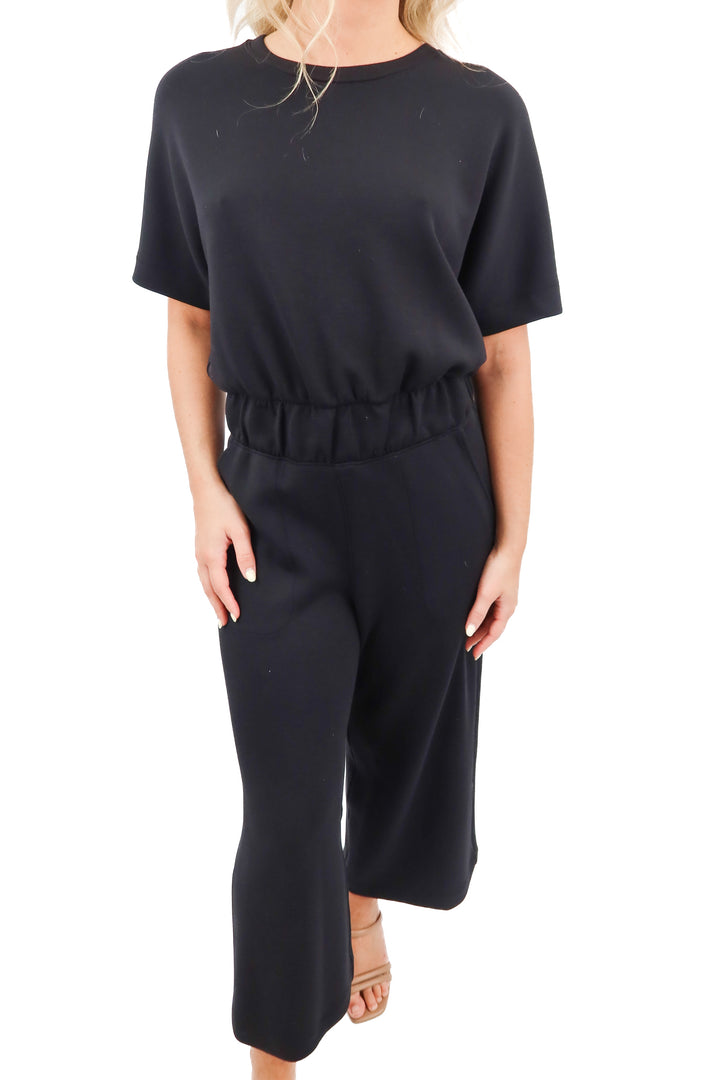spanx black shortsleeve  wideleg romper - NK (S)