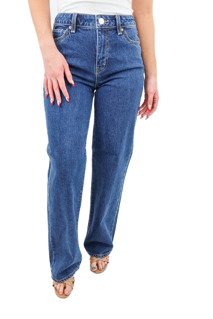 show me your mumu dark wash wide leg jeans NWT (27; retail $168)