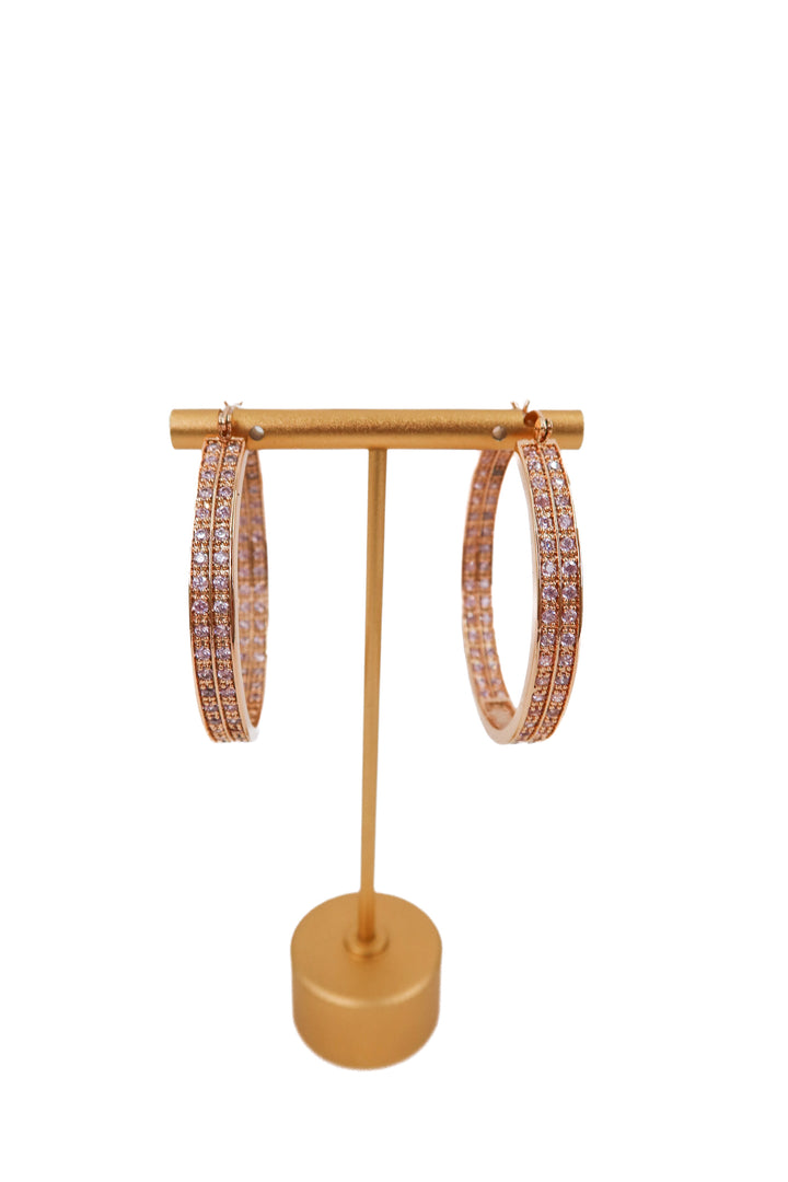 je t'aime by patti stanger amethyst hoop earrings NWT (retails $69.95)