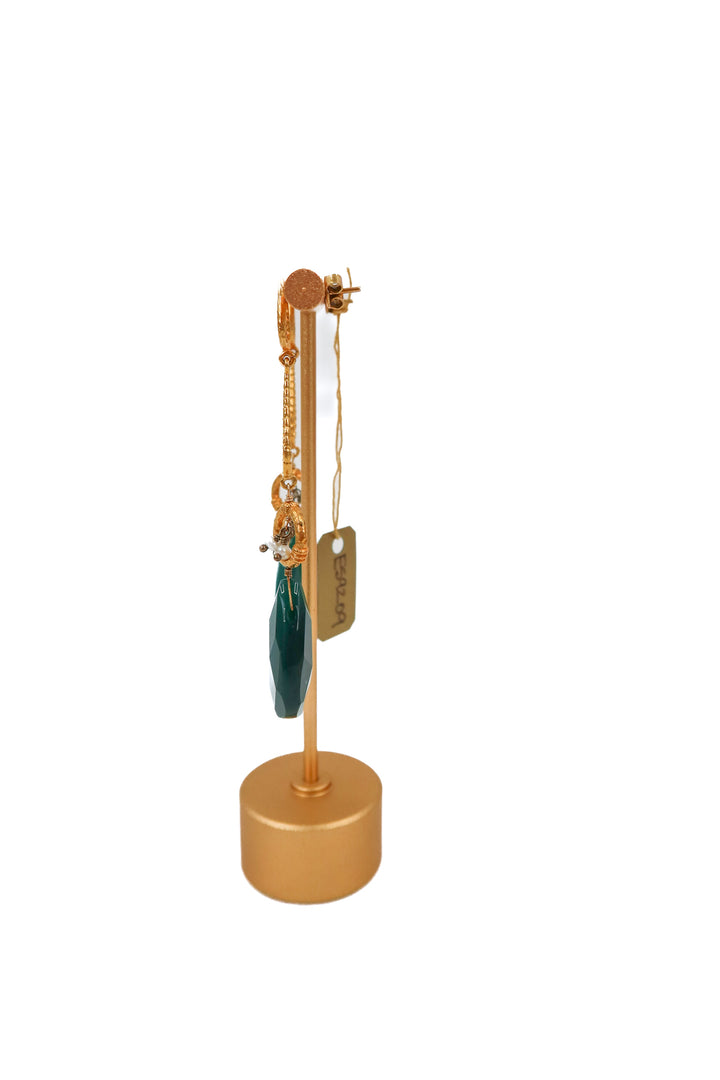 gold/emerald drop earrings NWT (retails $225)