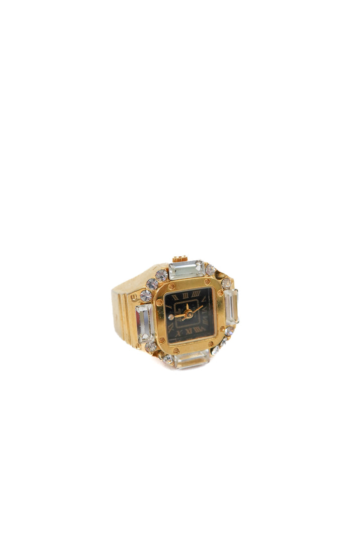 gold/crystal watch ring