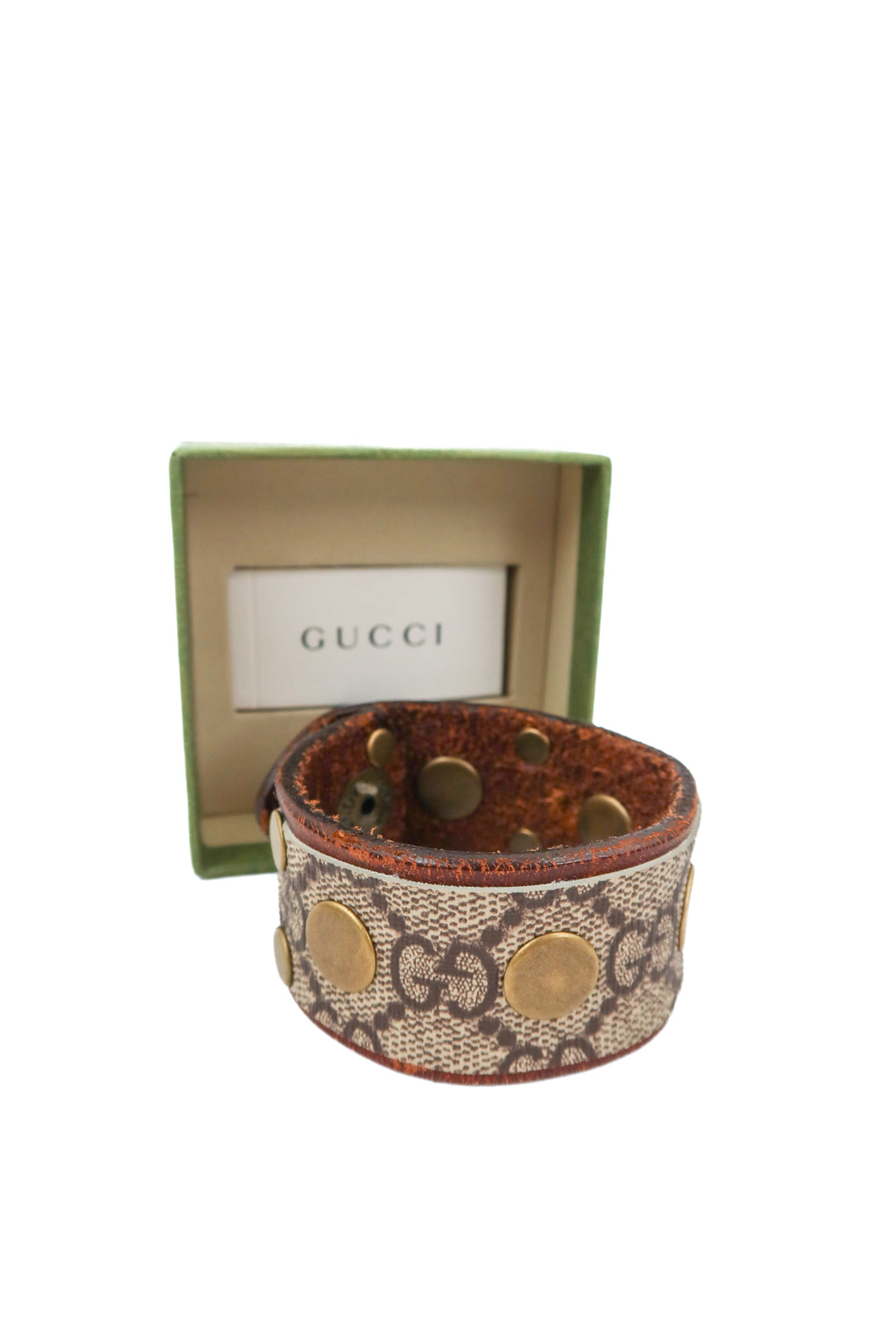 repurposed gucci leather patch bracelet