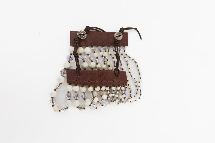 chan luu leather/beaded bracelet
