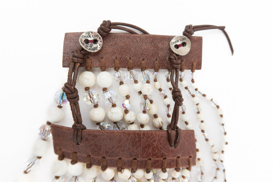 chan luu leather/beaded bracelet