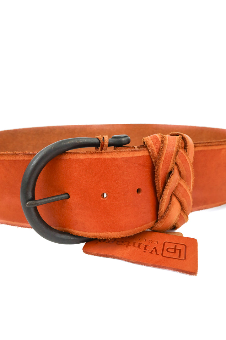 vintage collection brown thick leather belt NWT (s)