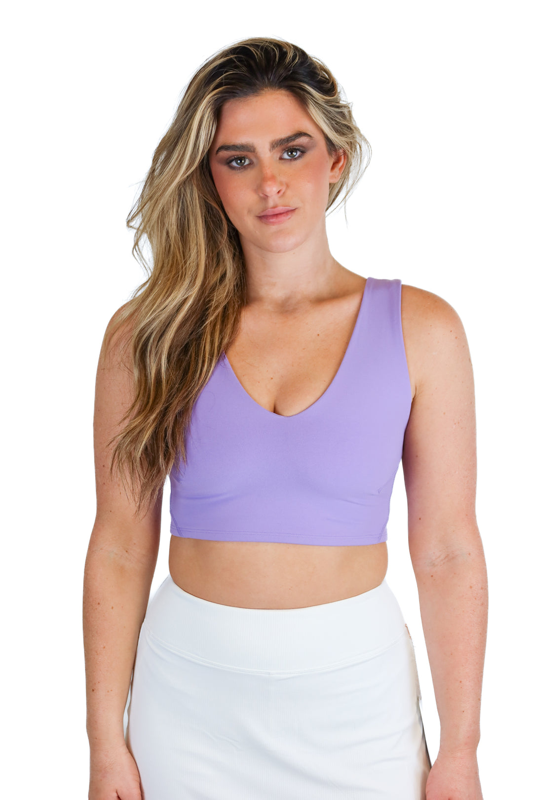FP Movement purple sports bra (S; retail $38)