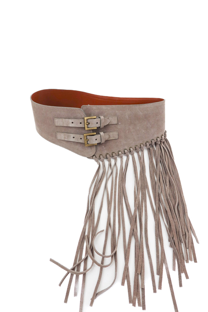 berge grey suede western belt (m)