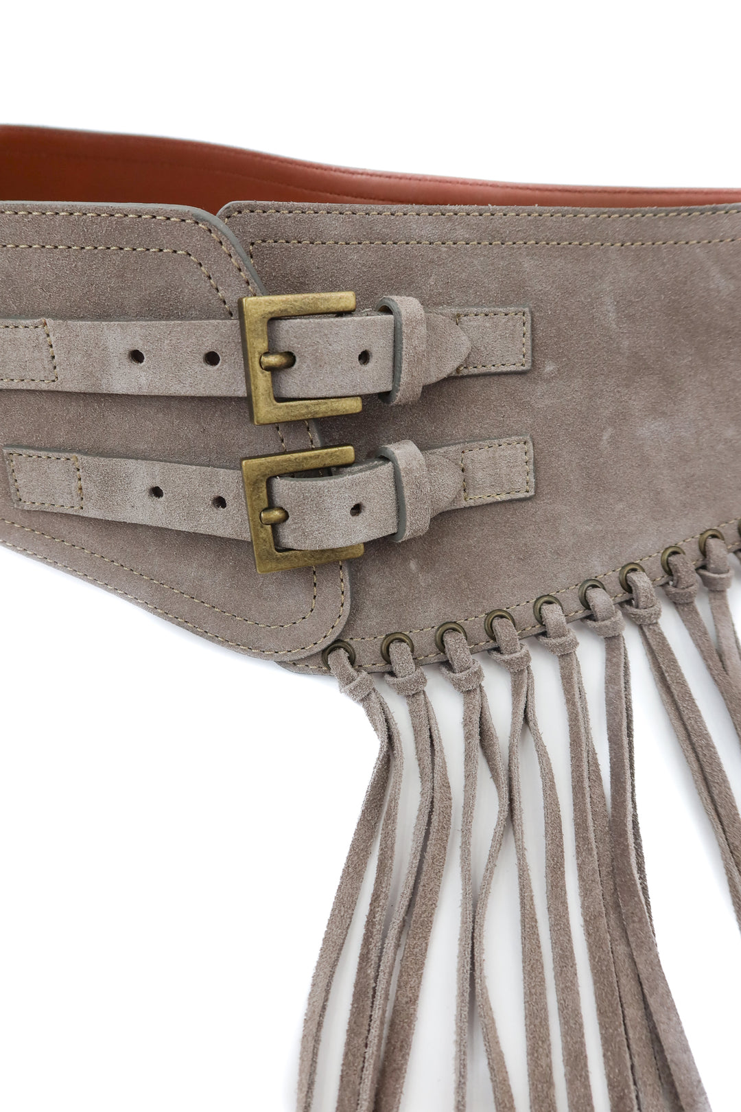 berge grey suede western belt (m)