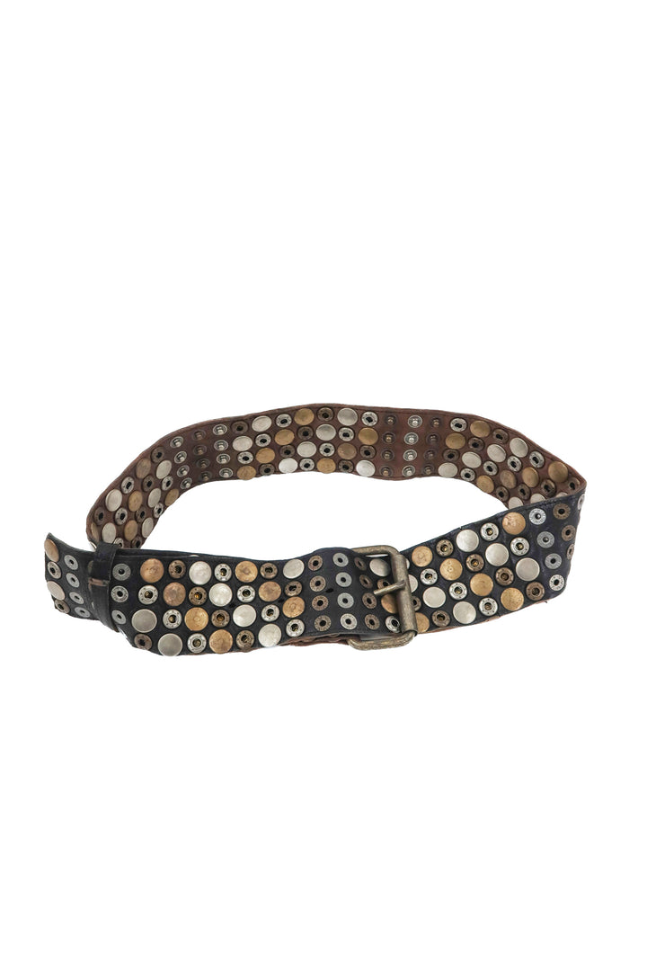 black thick studded belt