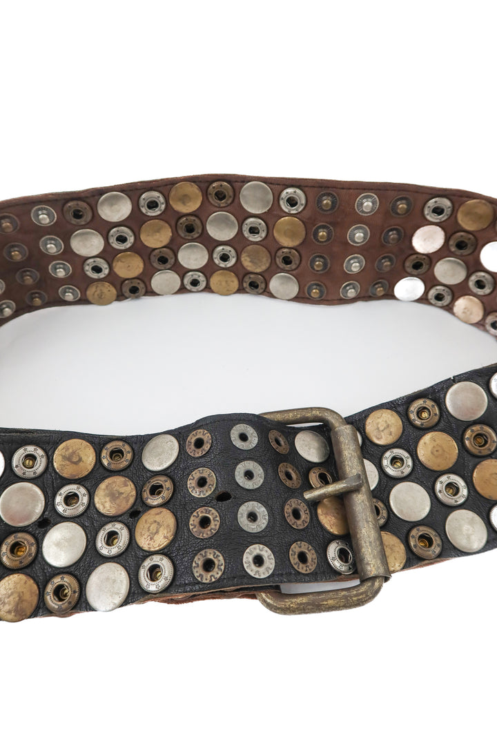 black thick studded belt