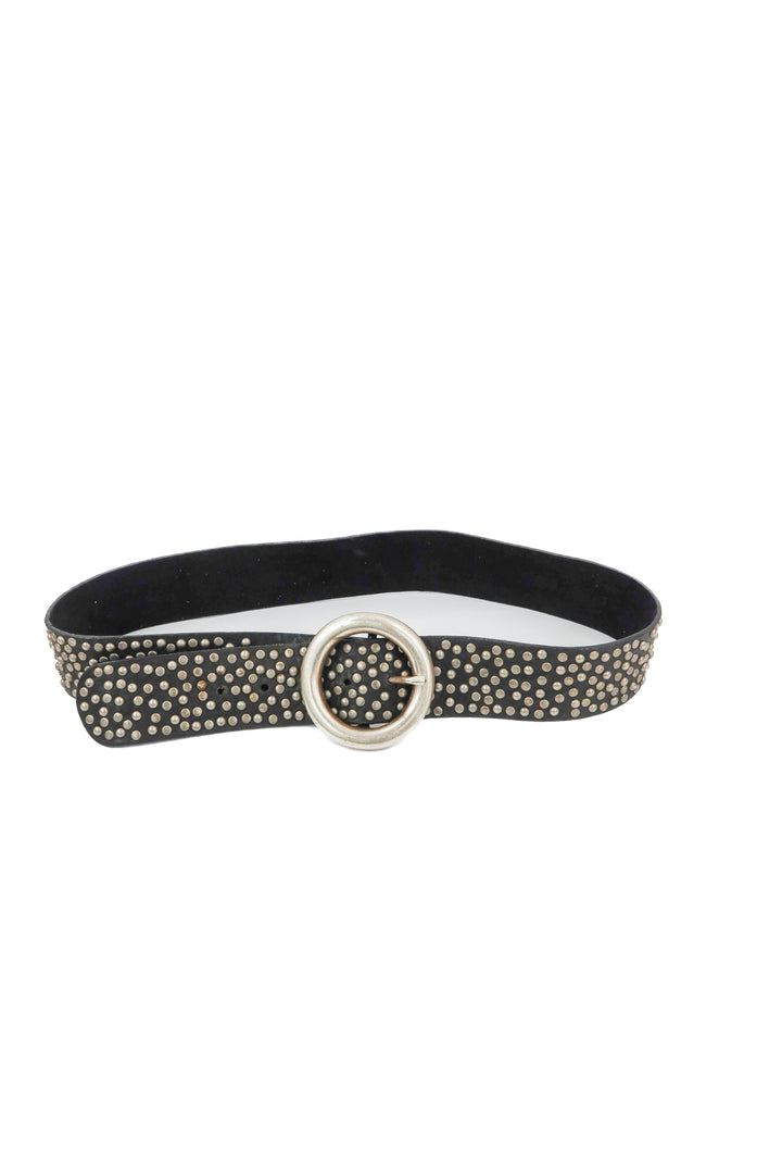 streets ahead black/silver studded belt (m)
