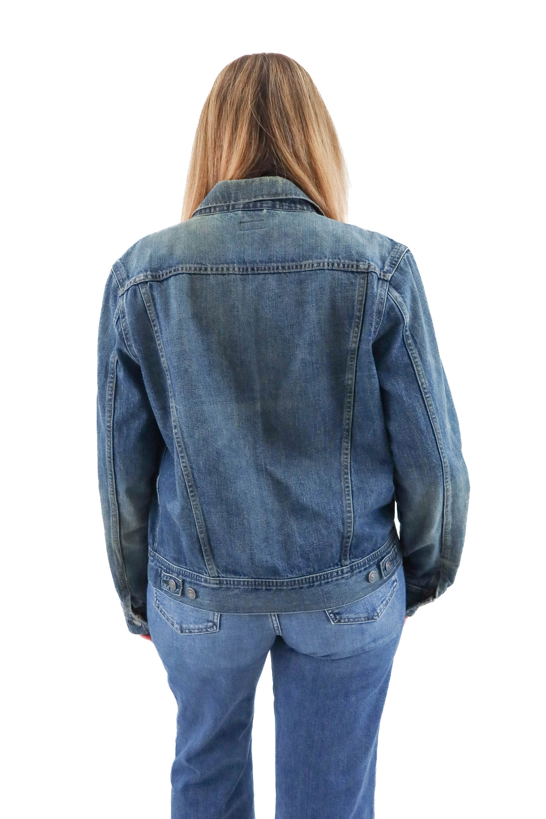 j.crew medium wash denim jacket (m; retail $150)