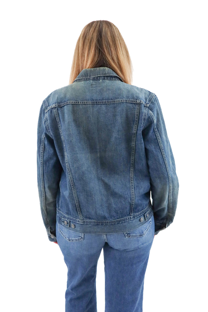 j.crew medium wash denim jacket (m; retail $150)