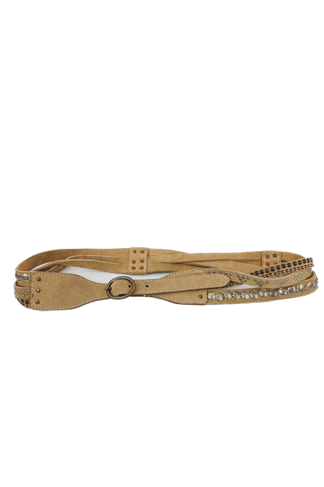 lucky brand tan studded belt (XL)