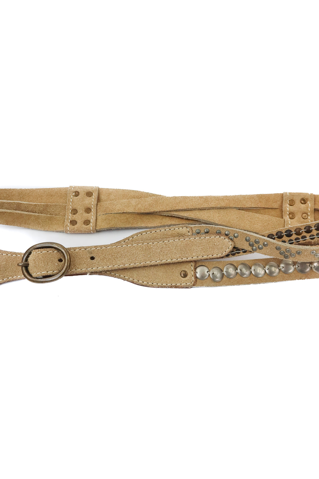 lucky brand tan studded belt (XL)
