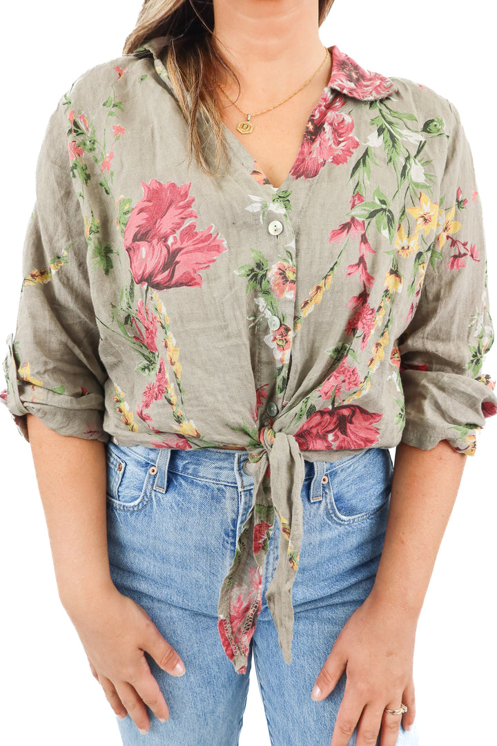 firenze in maglia floral wrap top (s)