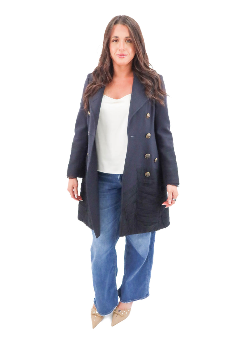Burberry wool double-breasted coat (42/ US6; retail $1,895)