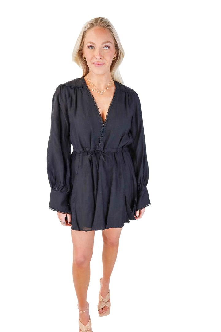 sabina musayev black eyelet dress (s; retails for $315)