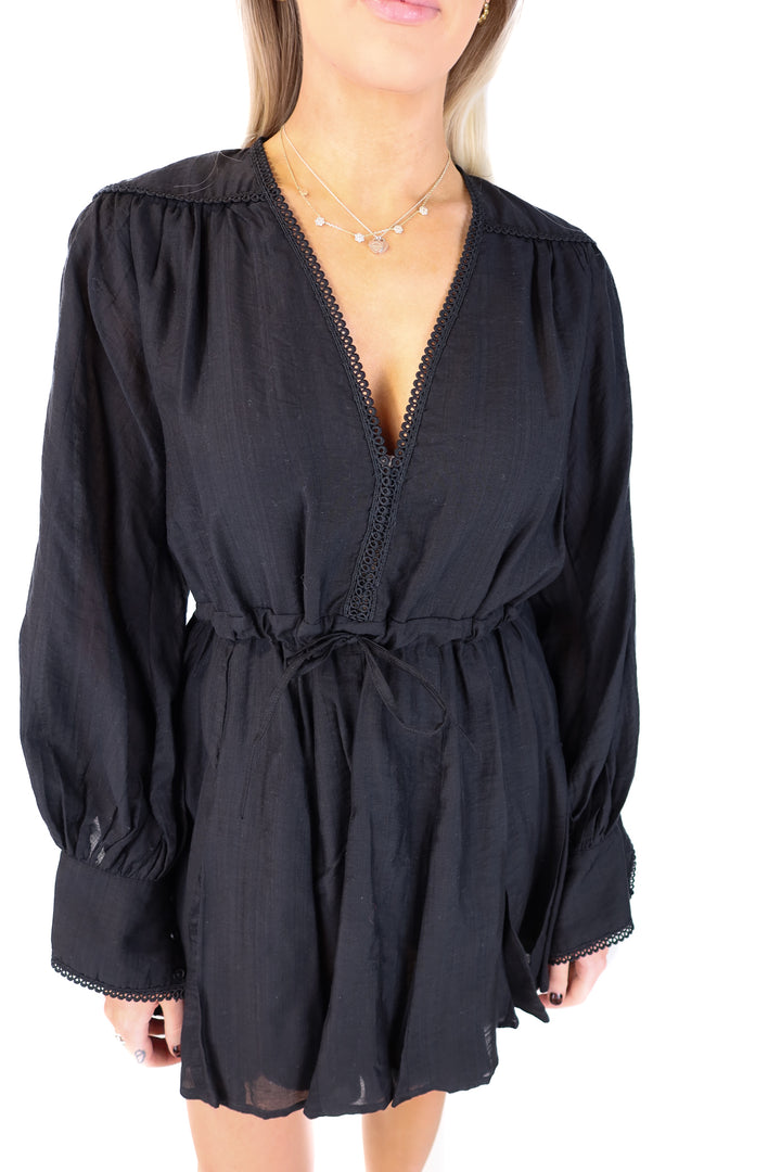 sabina musayev black eyelet dress (s; retails for $315)