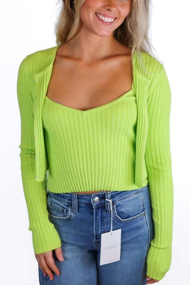 Green Knit Sweater Set (S)