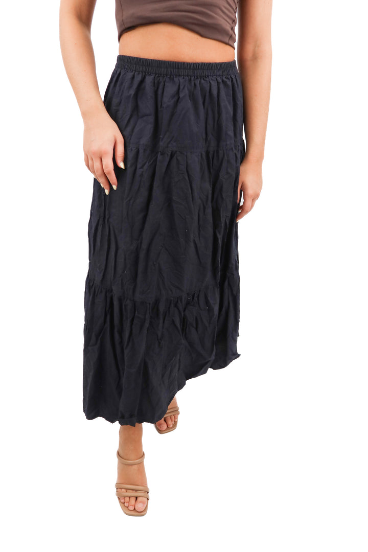 sunday best black maxi skirt (s; retail $98)