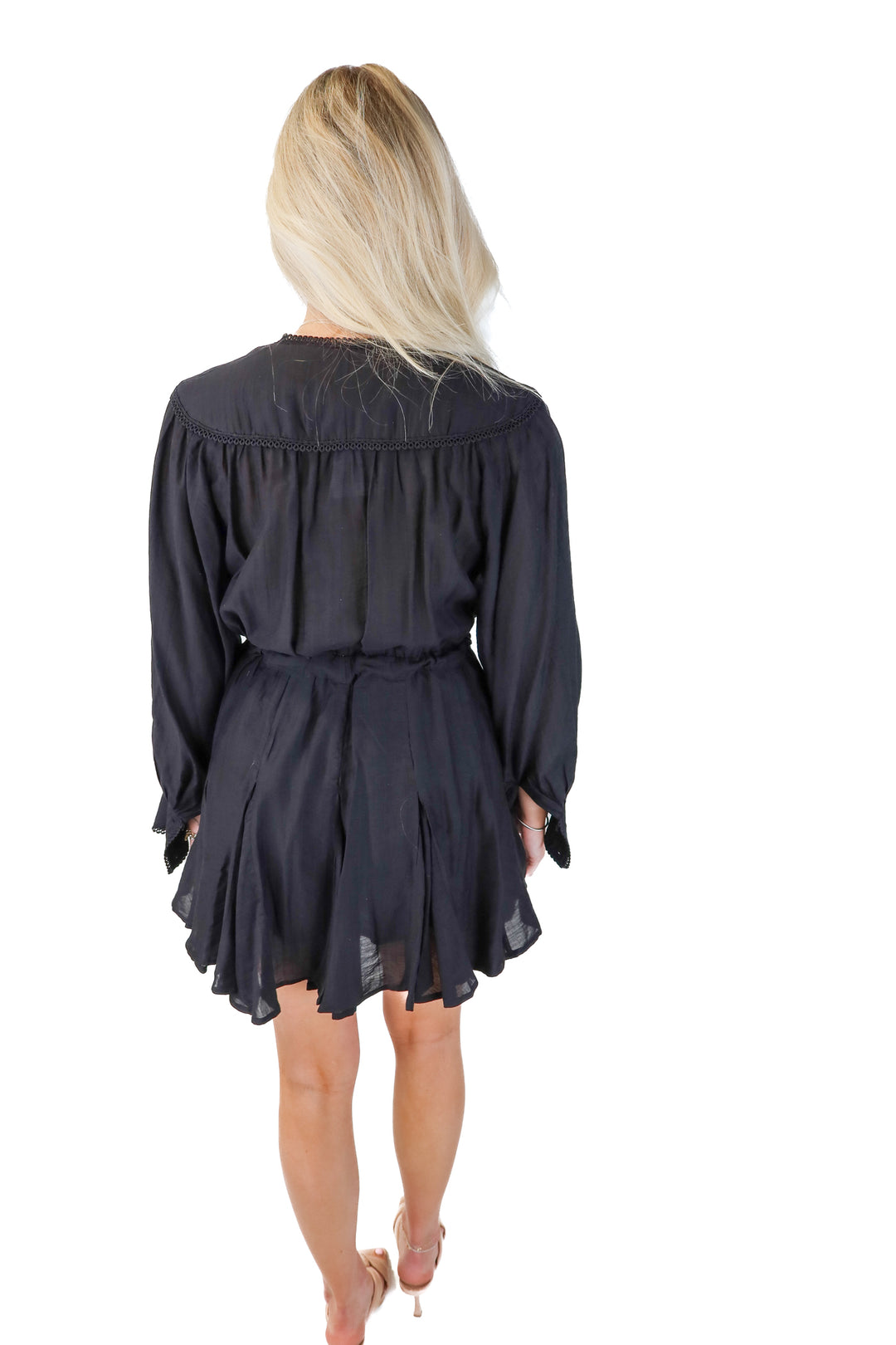 sabina musayev black eyelet dress (s; retails for $315)