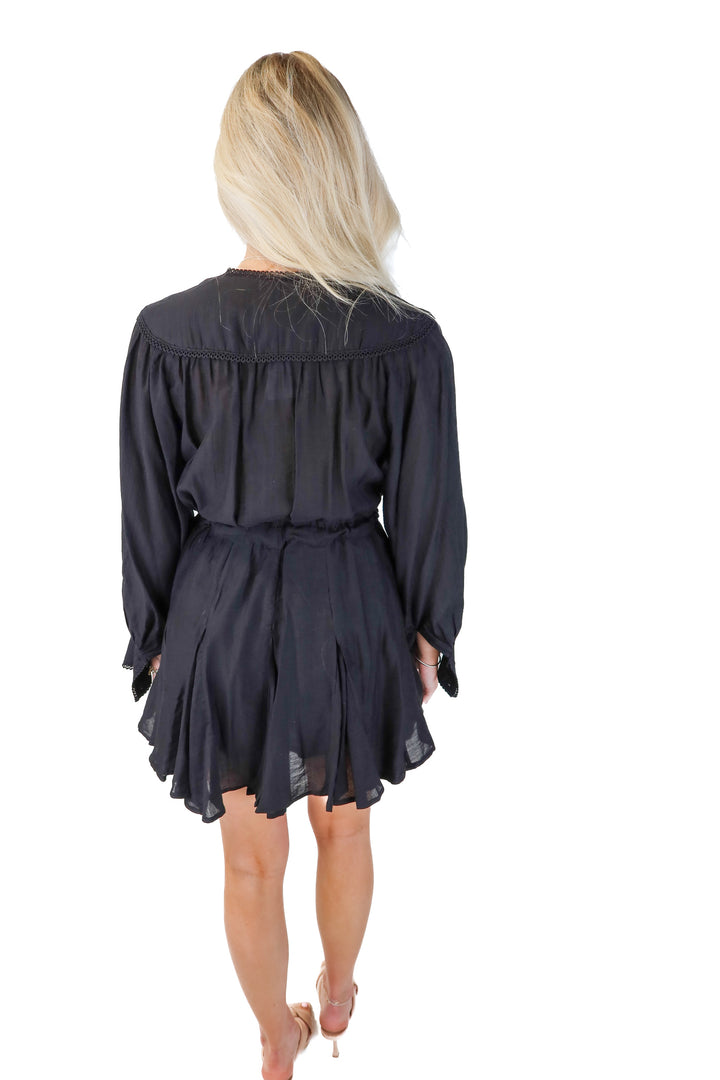 sabina musayev black eyelet dress (s; retails for $315)